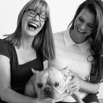 For her birthday @cadencec doled out free mini portrait sessions to anybody who stopped by her studio. So obviously @jessica.westwalker and I used this as an opportunity to snuggle a French bulldog and laugh too loudly.